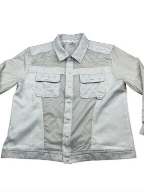 Disney Epcot Spaceship Earth Reflective Jacket Adult Snap Button Shirt Sz M